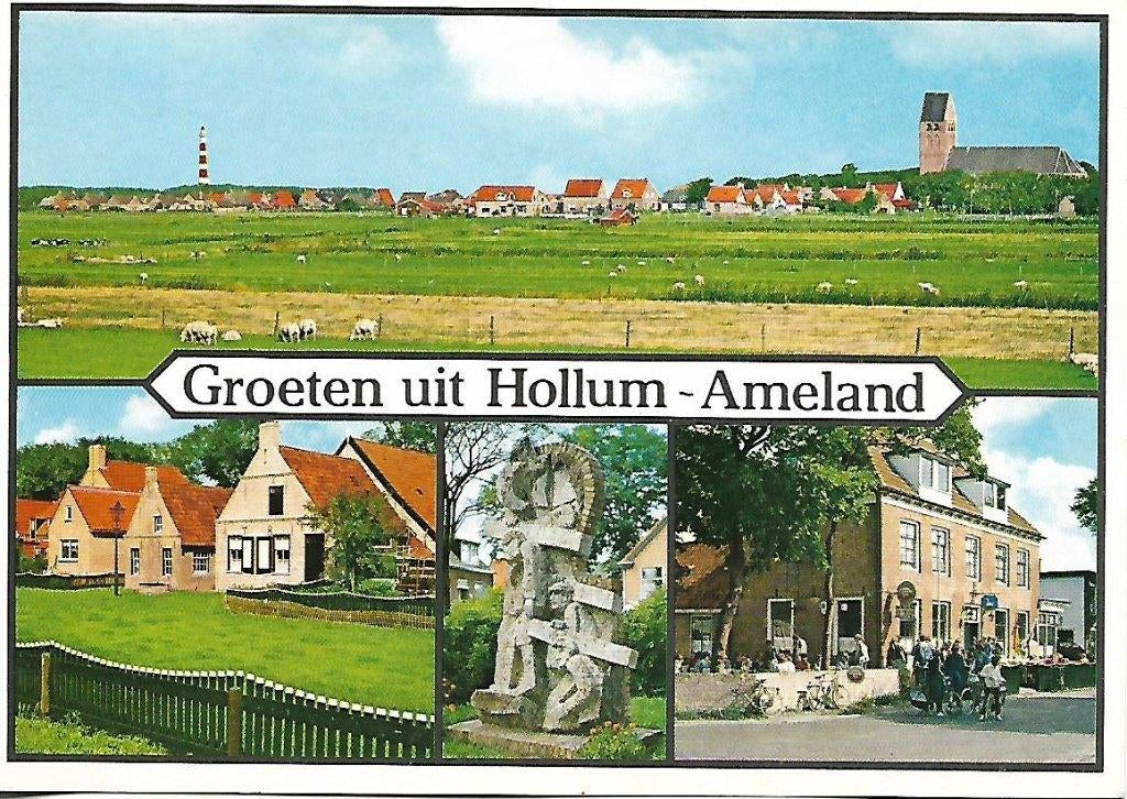 Ameland- -4-luik, Hollum., Verzenden, 1980 tot heden, Gelopen, Waddeneilanden