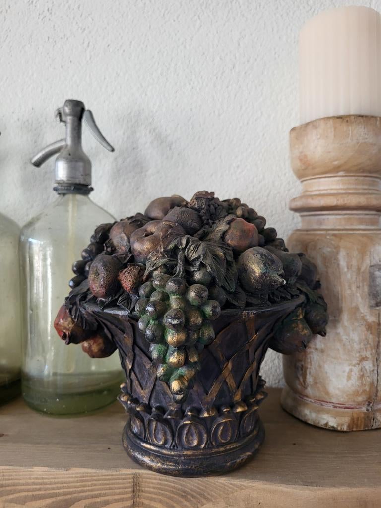 Vintage Fruitmand Decoratie - Klassieke Stijl, Antiek en Kunst, Ophalen of Verzenden