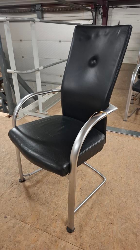 26 fritz hansen ORGINEEL design stoel fautieul eetkamer, Ophalen of Verzenden, Zwart, Leer, Vijf, Zes of meer stoelen