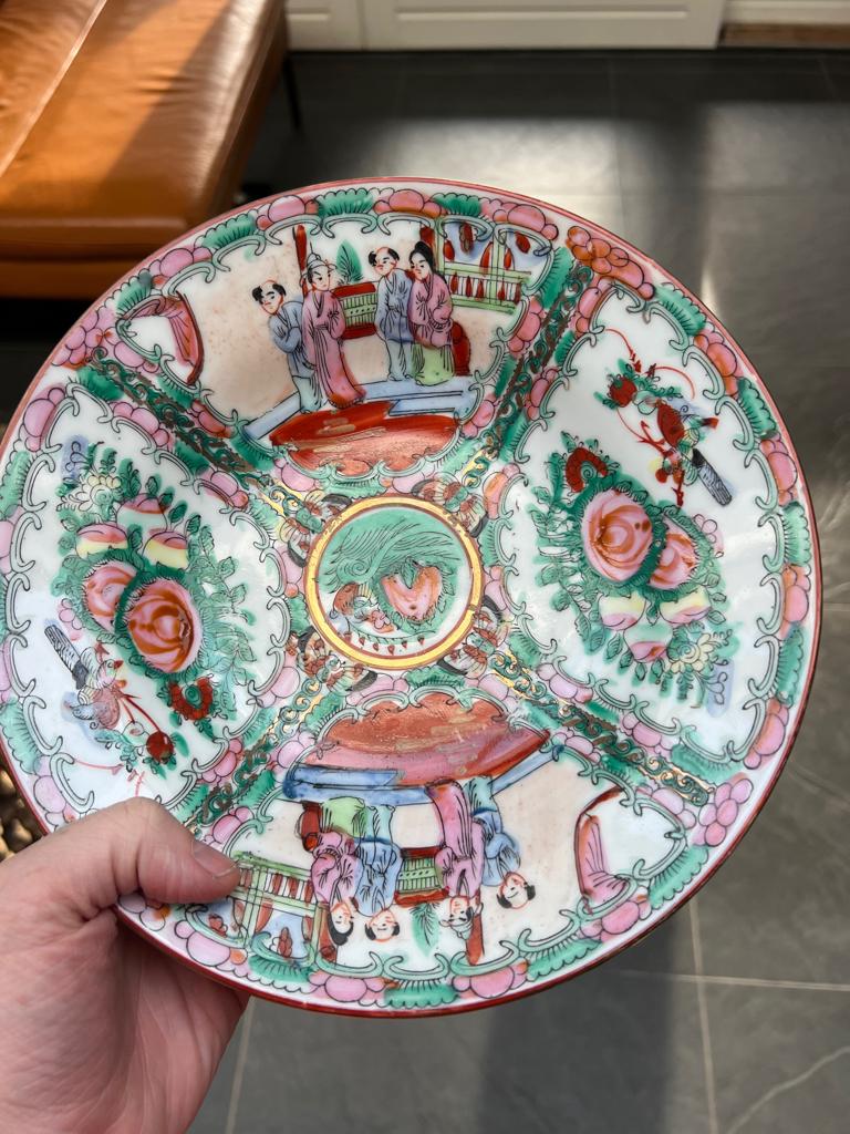 Chinees handbeschilderd bord decoratie Vintage, Ophalen of Verzenden, Schipluidenlaan 20 5035KJ Tilburg, Bord(en), Overige stijlen