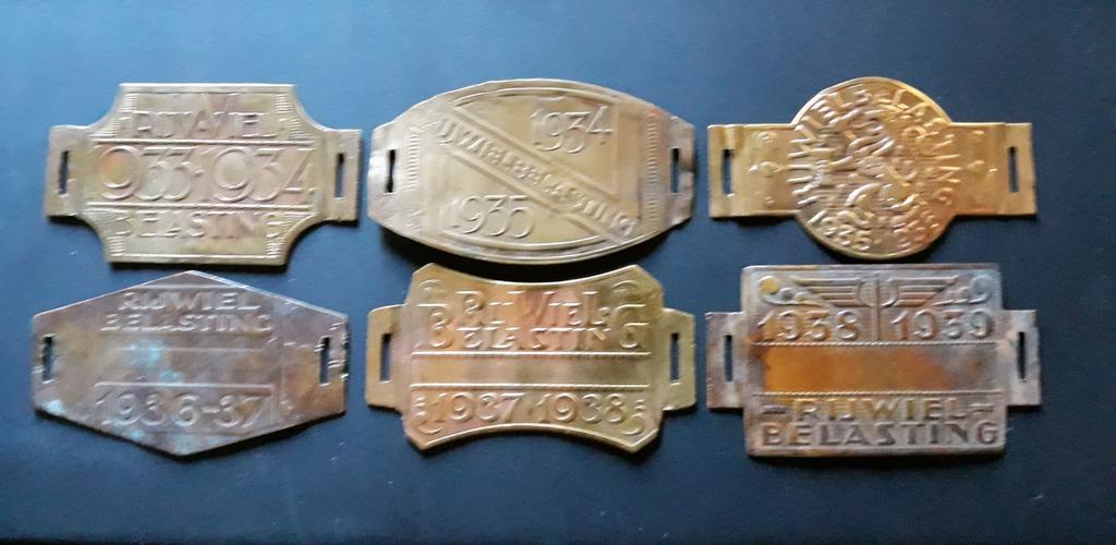 RIJWIEL BELASTING PLAATJES JAREN DERTIG., Ophalen of Verzenden, Gebruikt