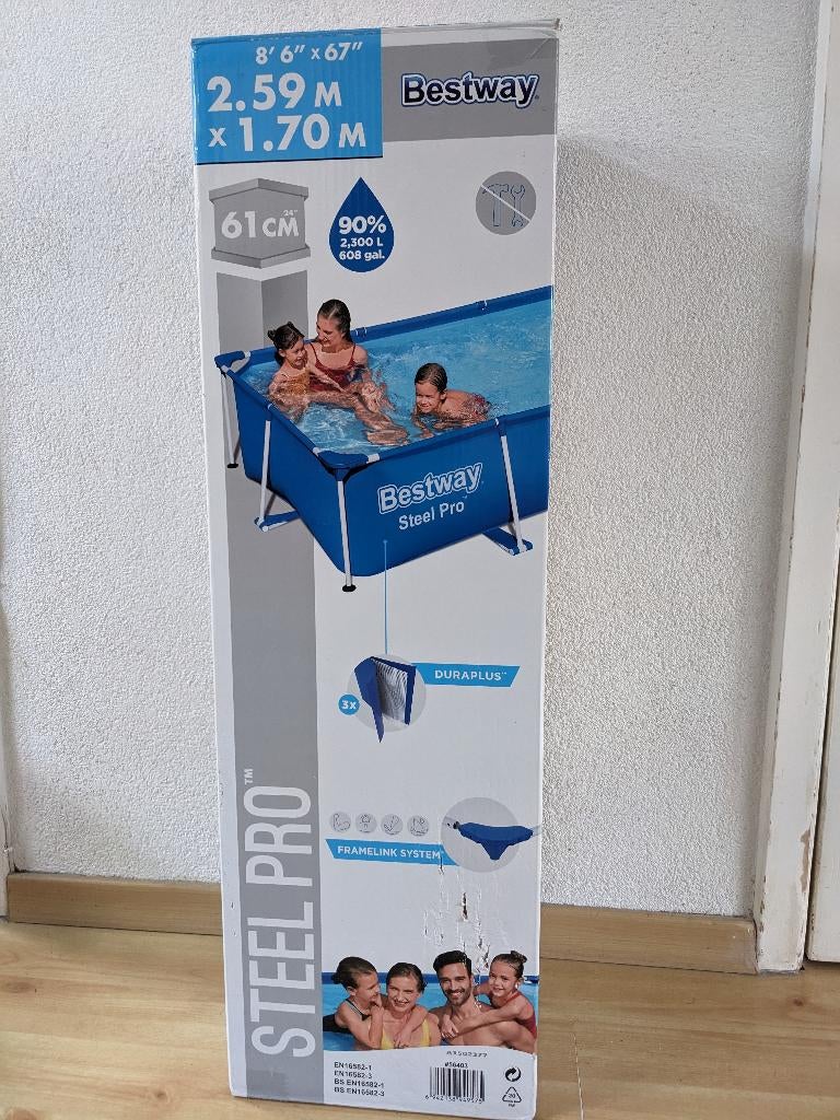 Zwembad Bestway 259 x 170, Ophalen, Gebruikt, Minder dan 80 cm, Minder dan 200 cm