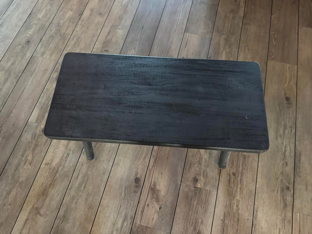 Bankje House Doctor - Zwart houten bankje, Huis en Inrichting, Tafels | Sidetables, Ophalen, Gebruikt, 50 tot 100 cm, Overige houtsoorten