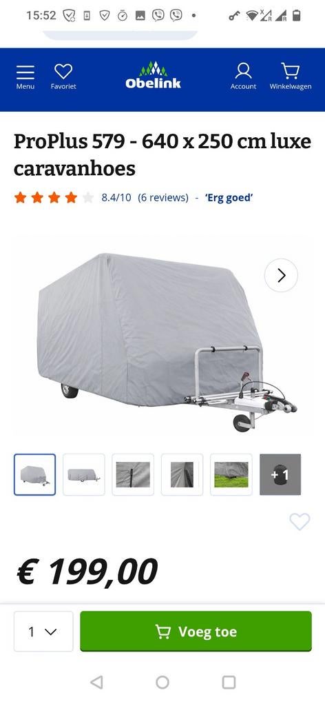 NIEUW Caravanhoes ProPlus 579-640 x 250 cm Luxe, Ophalen