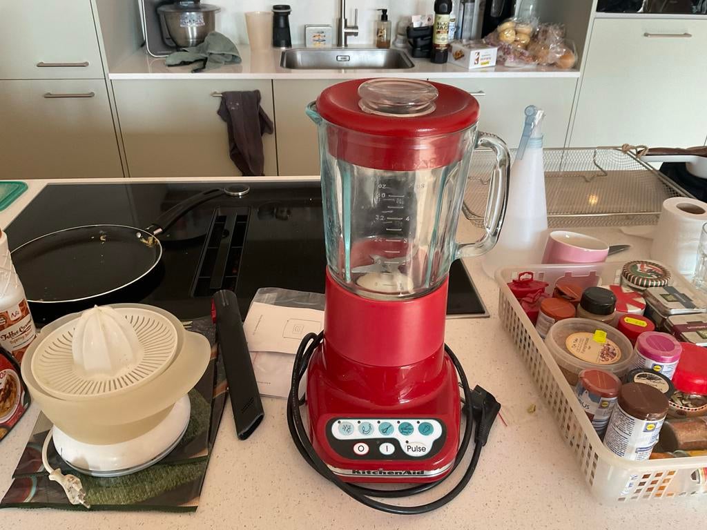 Rode KitchenAid blender, Witgoed en Apparatuur, Blenders, Ophalen of Verzenden, Gebruikt, Blender