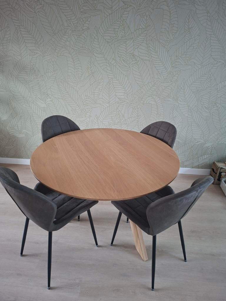 Ronde eettafel 120 cm "het gesprek", Ophalen, Rond, Zo goed als nieuw, Vier personen