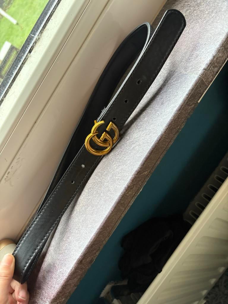 Zwarte gucci riem, maat 85, 80 tot 90 cm, 3 tot 5 cm, Zwart, Nieuw