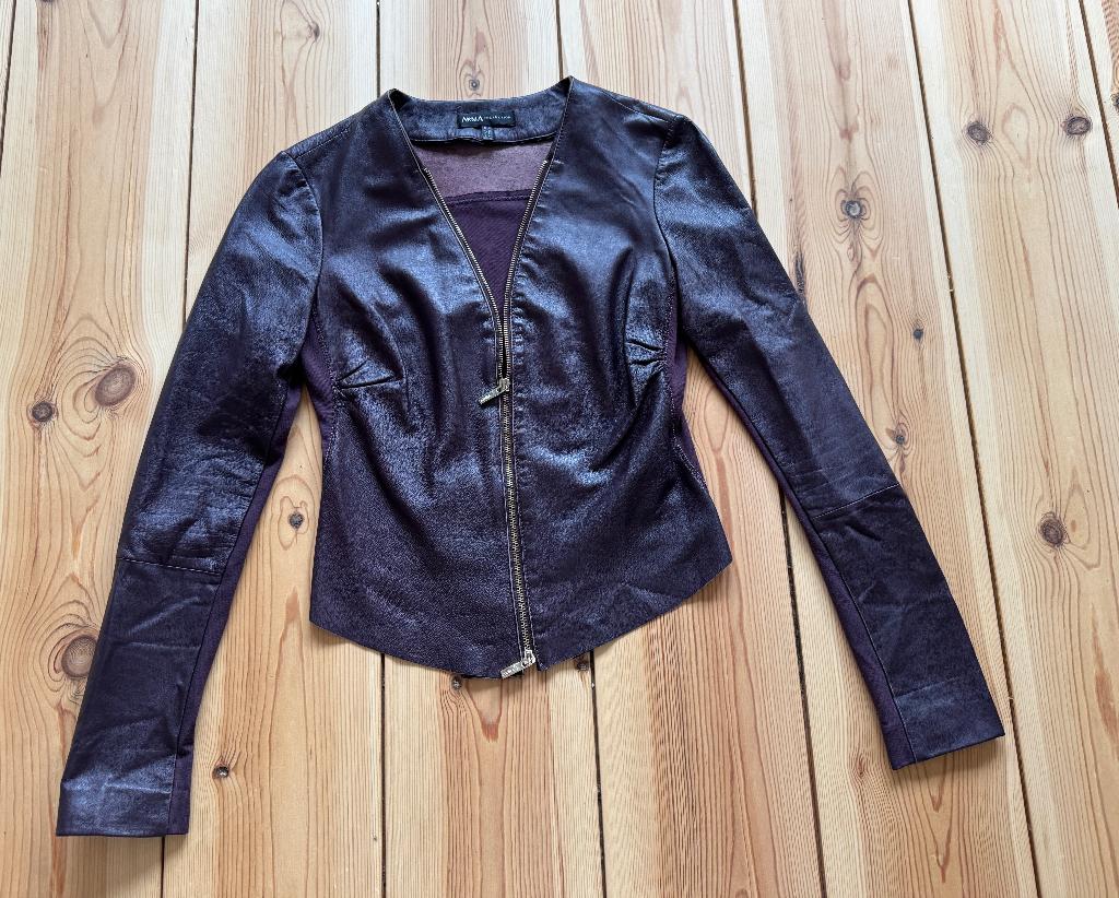 ARMA leren jasje - Paars / Burgundy leer – maat 36 / Small, Ophalen of Verzenden, Zo goed als nieuw, Maat 36 (S), Paars