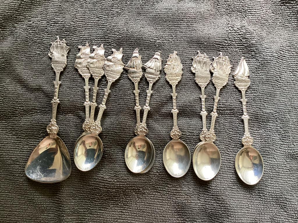 Douwe Egberts Schepen Lepeltjes - Set van 10, Antiek en Kunst, Ophalen of Verzenden