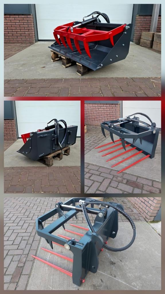 Mestklem pelikaanbak voor de kleinere minishovel, Ophalen