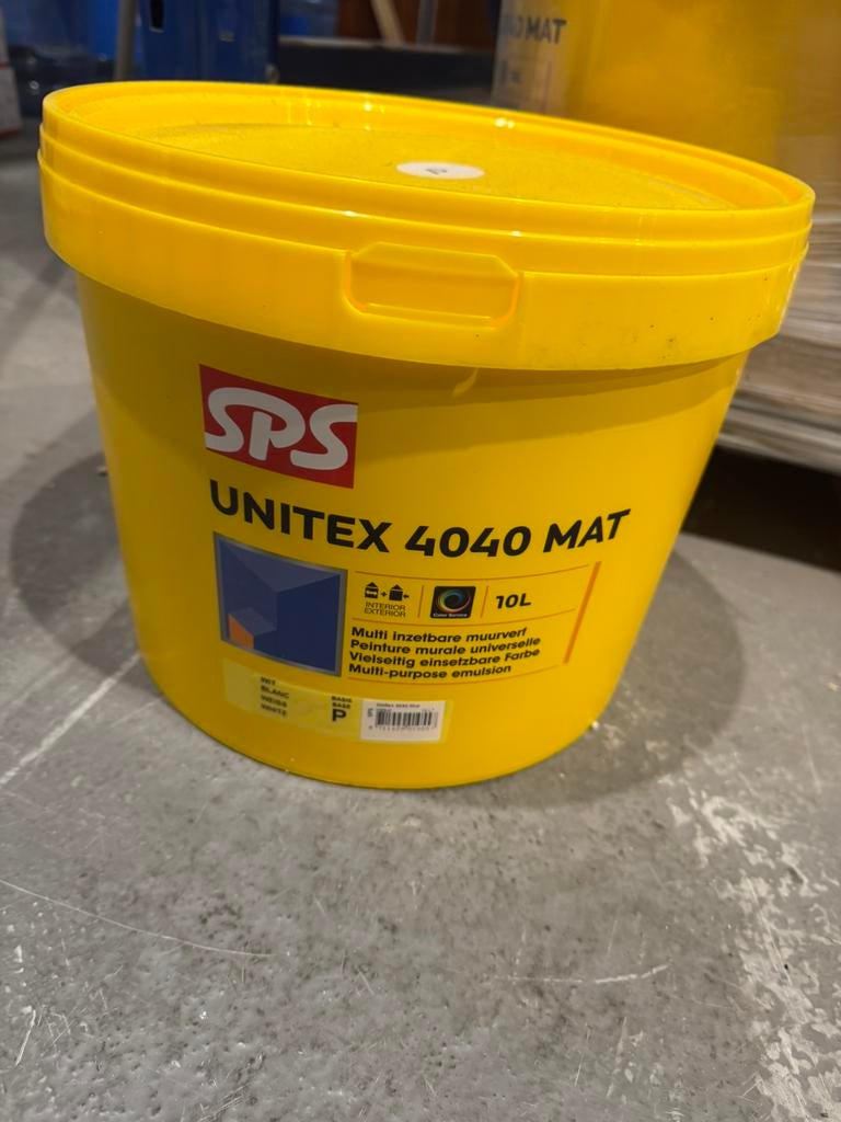 Sps unitex 4040 mat wit latex Scherp geprijsd!, Doe-het-zelf en Verbouw, Verf, Beits en Lak, Ophalen, Wit, Nieuw, Verf