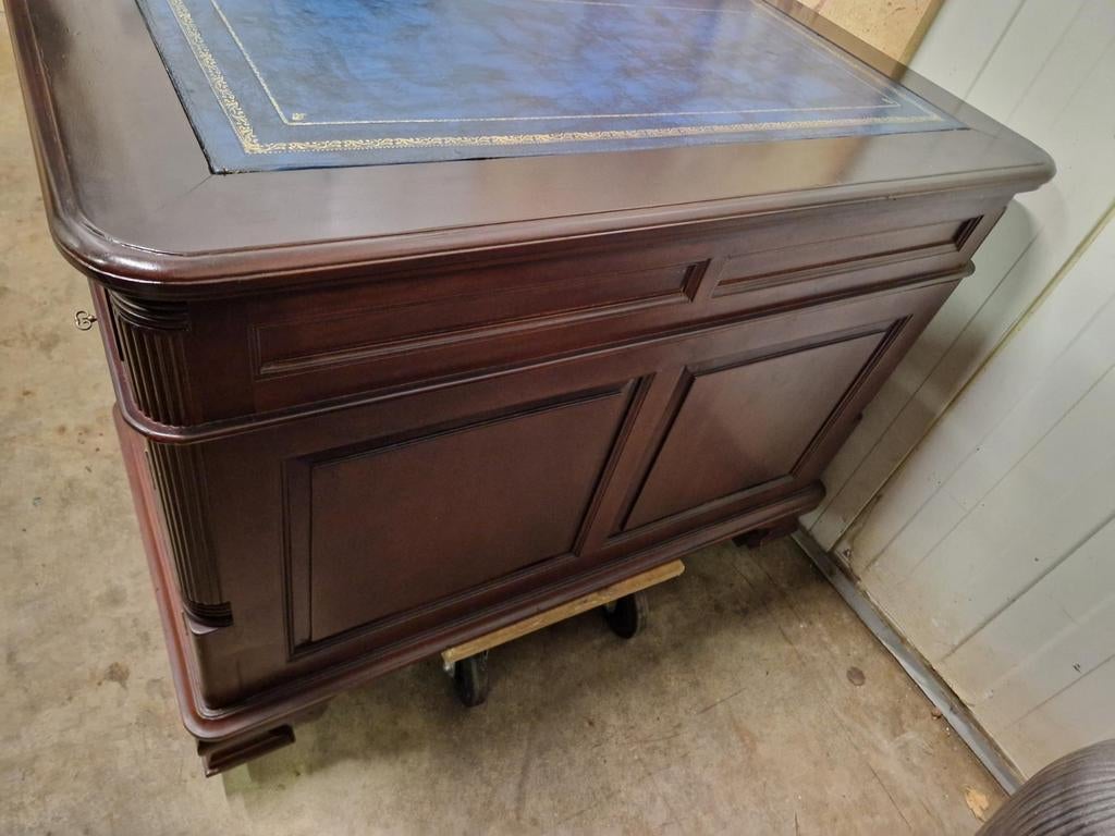 Klassieke Engelse dubbelzijdig bureau, schrijftafel, partner, Ophalen of Verzenden