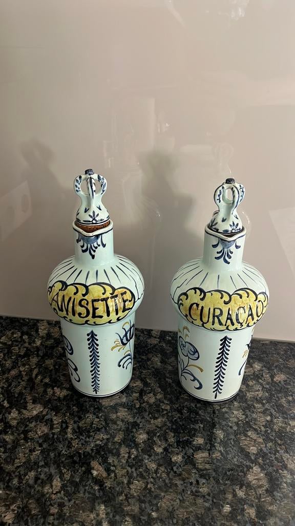 2 antieke kruiken Blue Curaçao en Anisette, Antiek en Kunst, Ophalen of Verzenden