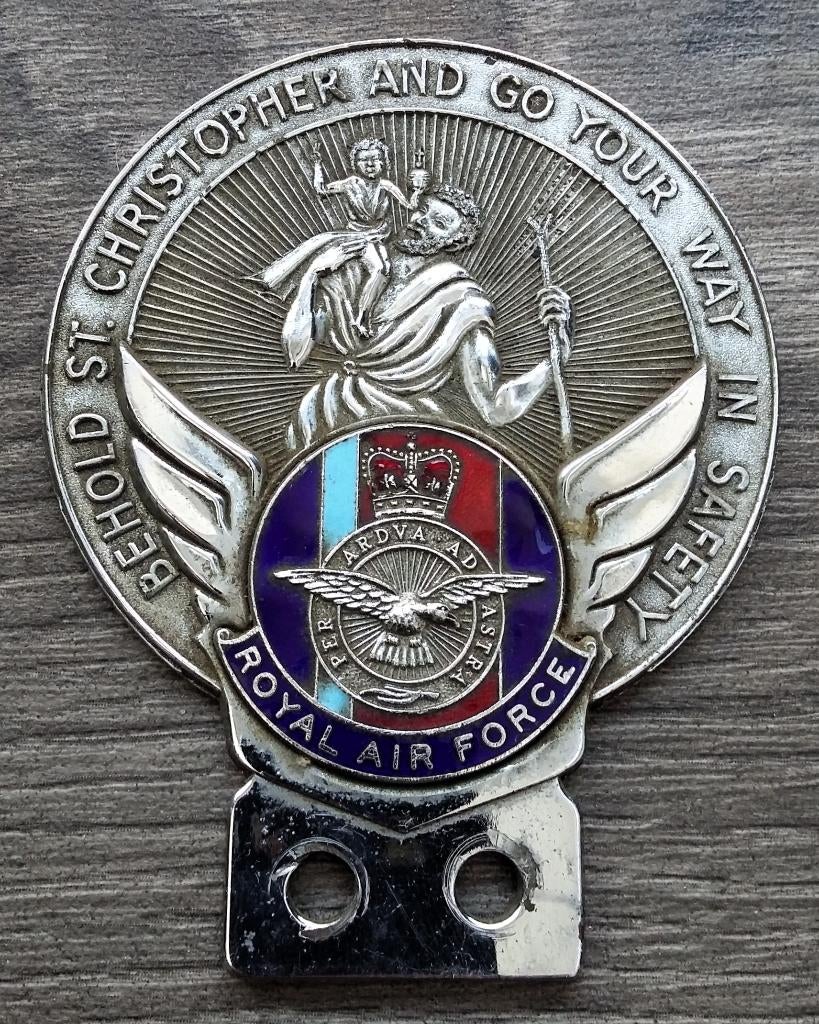 Om 1950 - 1970 Auto Mascotte Schild Embleem ROYAL AIR FORCE