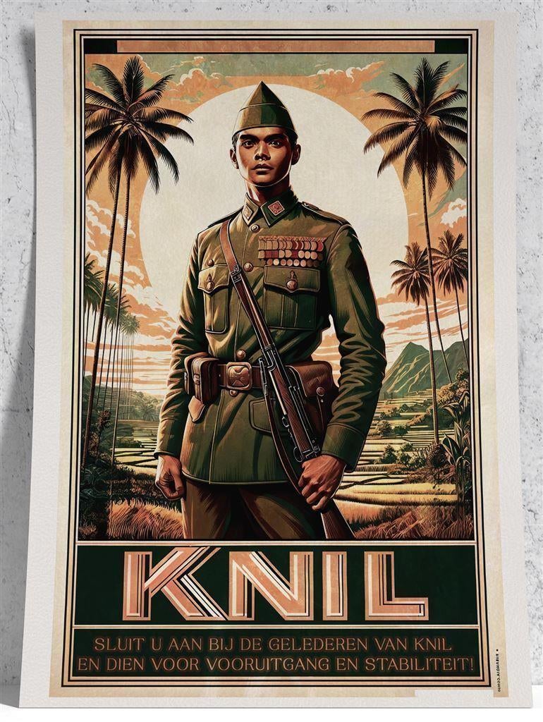 KNIL Nederlands Indie Leger Poster soldaat indonesie, Verzamelen, Militaria | Algemeen, Ophalen of Verzenden, Landmacht, Nederland