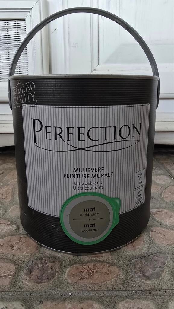Perfection Muurverf 2,5 Liter - Berkbeige, Doe-het-zelf en Verbouw, Verf, Beits en Lak, Beige, Nieuw, Ophalen of Verzenden, Verf
