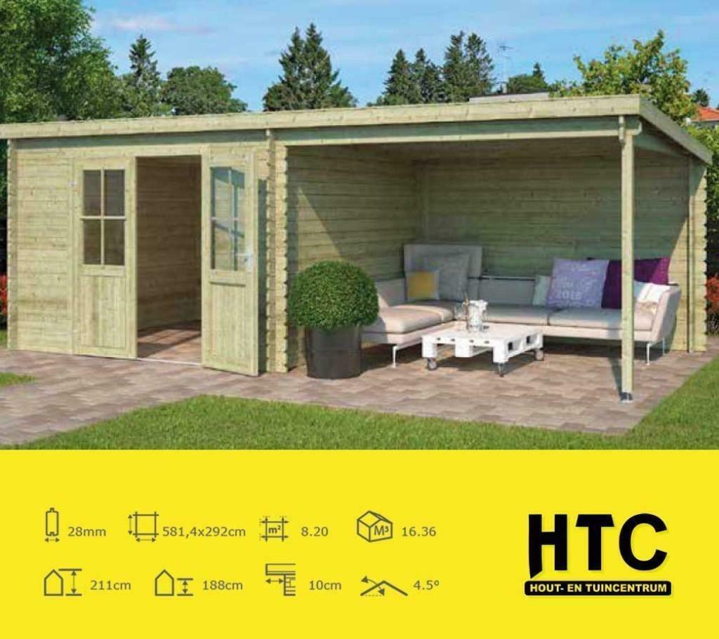 Blokhut HTC 5810x2920mm ACTIE €2099,- Gratis bezorgd, Ophalen, 200 tot 400 cm, Blokhut, Nieuw