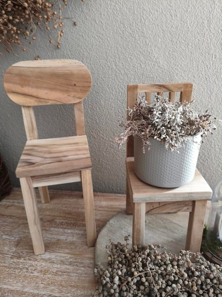 Decoratie stoeltjes teak, Ophalen of Verzenden