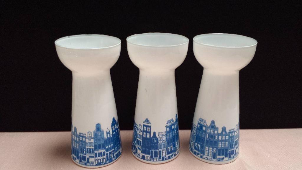 3 Glazen VAZEN voor Hyacint BOLLEN ~ HYACINT Vazen Amsterdam, Antiek en Kunst, Ophalen of Verzenden