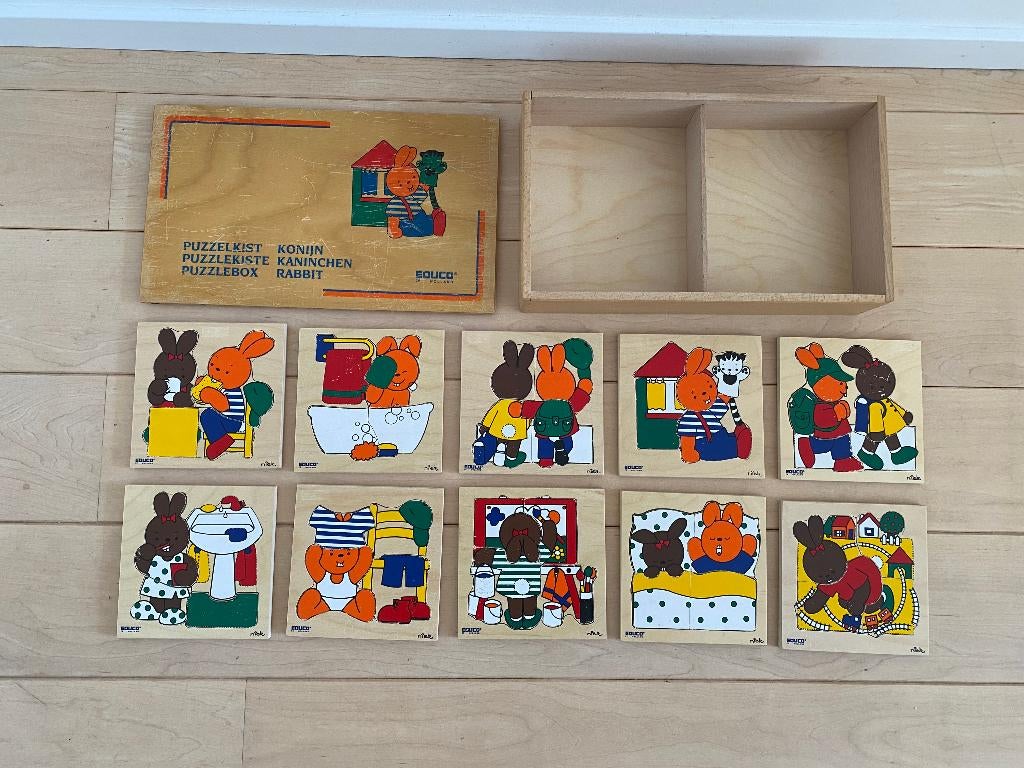 Educo puzzelkist konijn, Kinderen en Baby's, Speelgoed | Houten speelgoed, Gebruikt, Ophalen of Verzenden