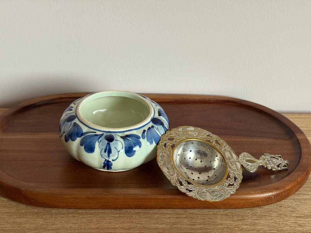 Antiek Delfts blauw theezeefje – ca. 1900, Ophalen of Verzenden
