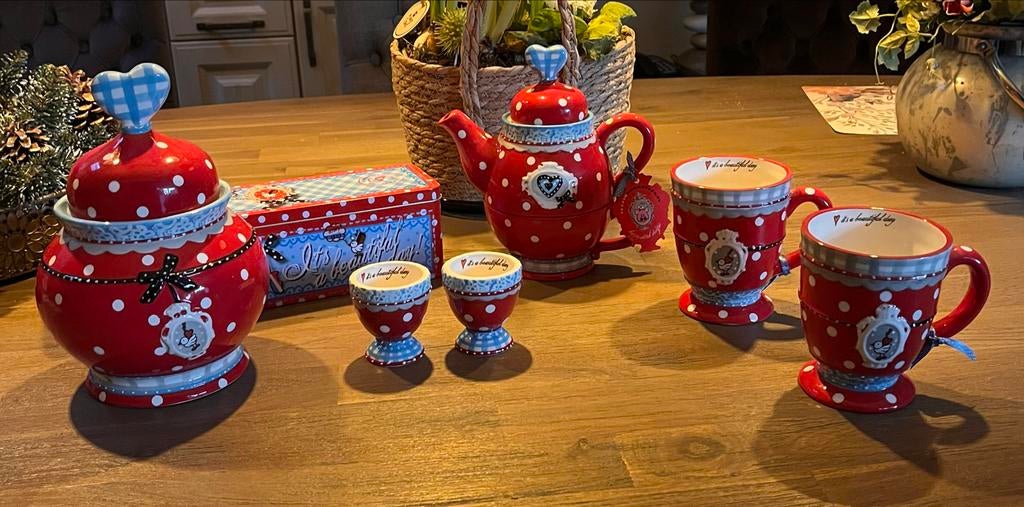 Koekepeer Servies Studio Koekepeer Rood - Nieuw, Nieuw, Ophalen of Verzenden, Overige stijlen, Aardewerk