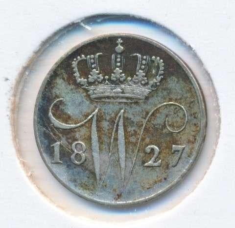 Nederland 5 cent 1827 U Willem 1, Postzegels en Munten, Munten | Nederland, Losse munt, 5 cent, Koning Willem I, Zilver, Ophalen of Verzenden