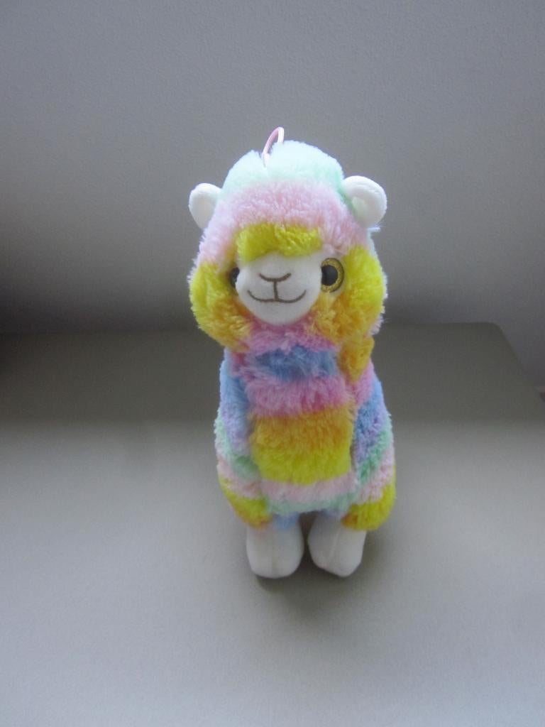 Superzacht pluche pastelkleurige alpaca of lama knuffel goud, Ophalen of Verzenden, Nieuw, Paard