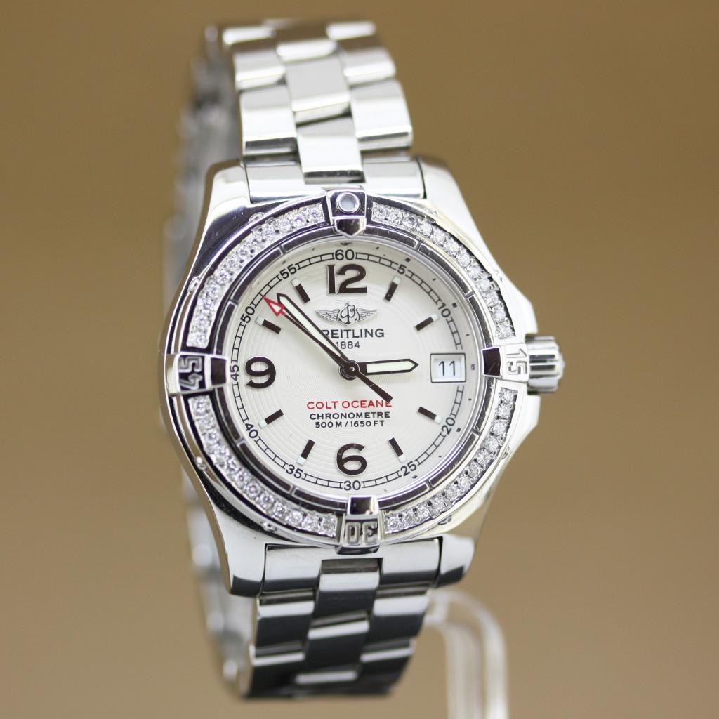 Breitling Colt Oceane diamonds A77380, Overige merken, Staal, Gebruikt, Staal