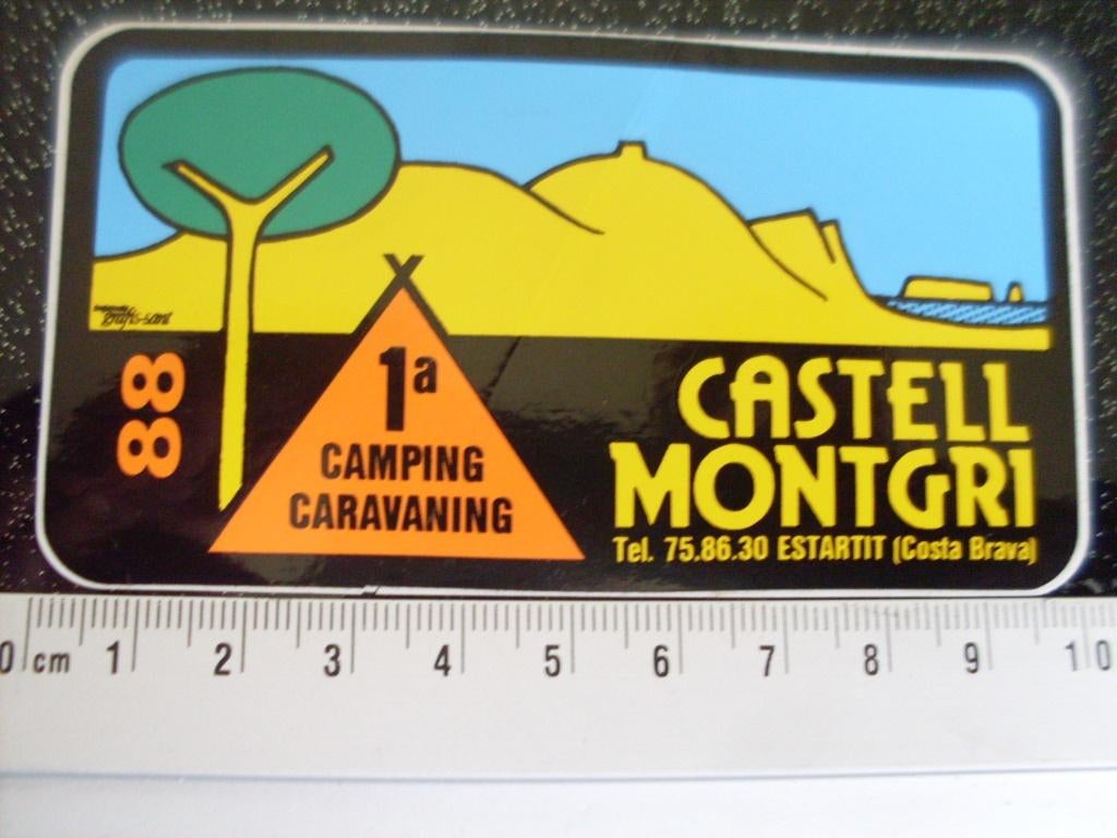 sticker camping castell montgri estartit costa brava, Verzenden, Zo goed als nieuw, Bedrijf of Vereniging