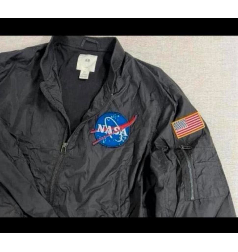 H&M Nasa jas jack bomberjack maat L pilotenjack ruimtevaart, Maat 52/54 (L), Zwart, Ophalen of Verzenden, Zo goed als nieuw