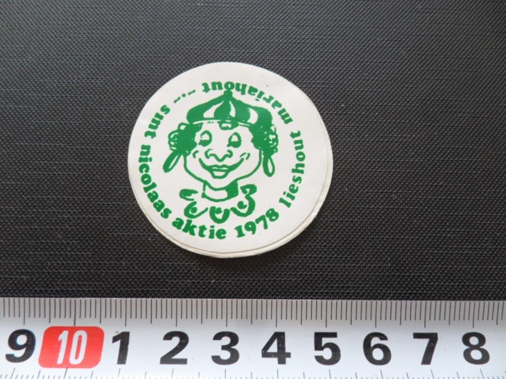 sticker 121 mariahout lieshout 1978 sint nicolaas aktie, Verzamelen, Ophalen, Zo goed als nieuw