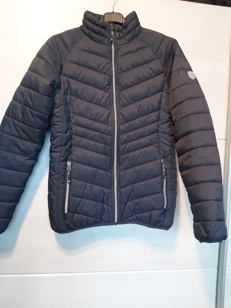 Gewatteerde jas donker blauw 38 40 herfst winter voorjaar, Verzenden, Zo goed als nieuw, Maat 38/40 (M), Blauw