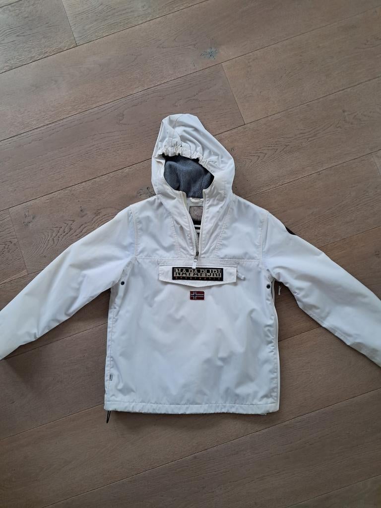 Witte Napapijri jas - Maat 162, Ophalen of Verzenden, Gebruikt, Napapijri, Jongen of Meisje
