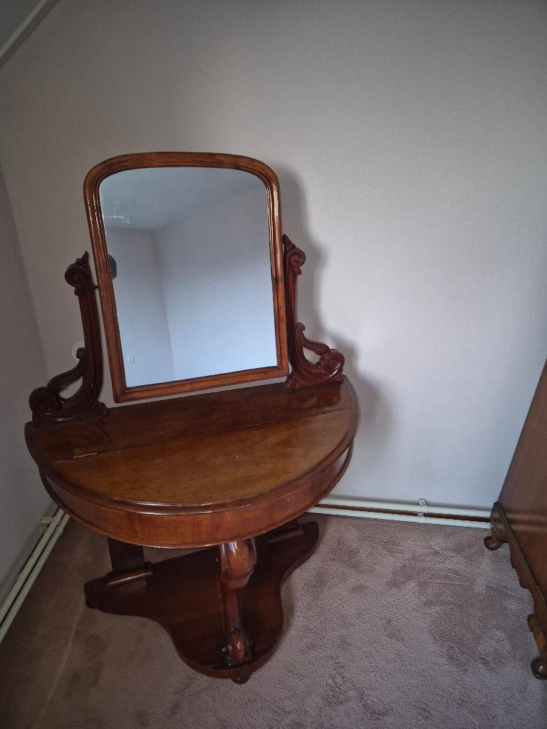 Antieke Victoriaanse 'Duchess' Kaptafel – Mahonie/Noten, Ophalen