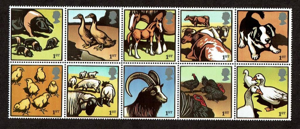 Engeland michel 2264-2273 in block gestempeld, Verzenden, Postfris