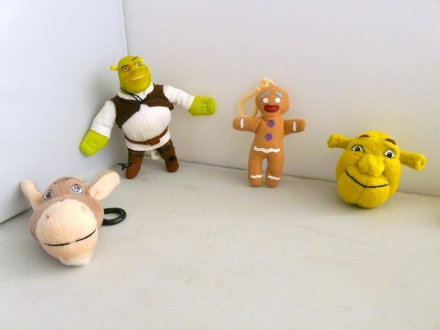 Shrek # sleutelhangers (4 stuks), Verzamelen, Ophalen of Verzenden, Overige figuren, Zo goed als nieuw, Beeldje of Figuurtje