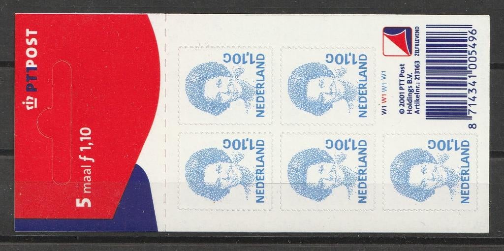 V1492b  2001  Kon. Beatrix inversie, Postzegels en Munten, Postzegels | Nederland, Ophalen of Verzenden, Na 1940, Gestempeld