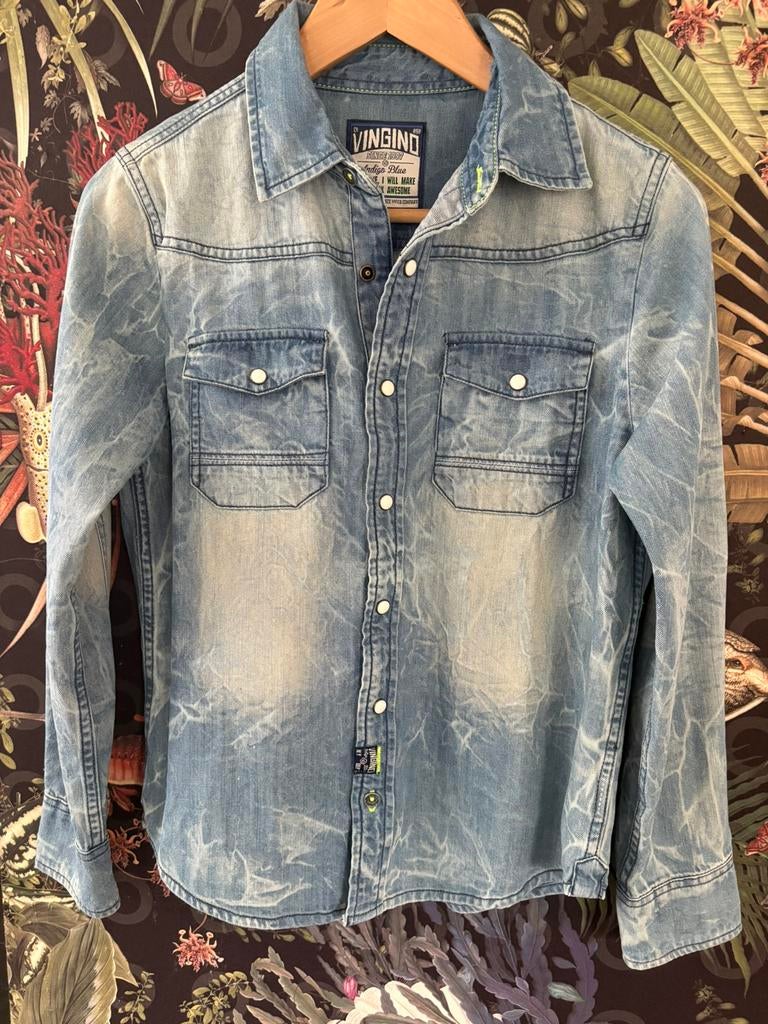 Vingino jeans overhemd mt 152, Ophalen of Verzenden, Zo goed als nieuw, Jongen, Overhemd of Blouse