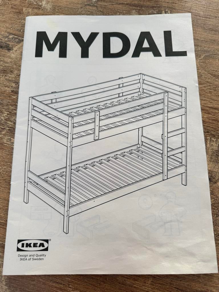 IKEA MYDAL Stapelbed - Massief grenen, Ophalen of Verzenden, Gebruikt, Stapelbed