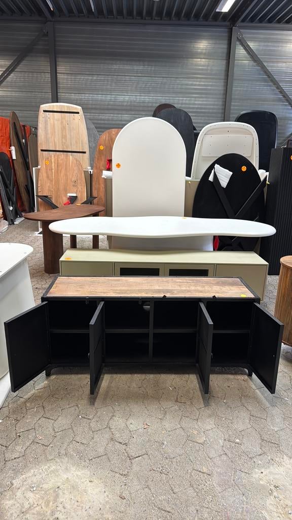 Tv meubel industrieel 148x45x60 cm, Ophalen, Overige materialen, 150 tot 200 cm, Nieuw