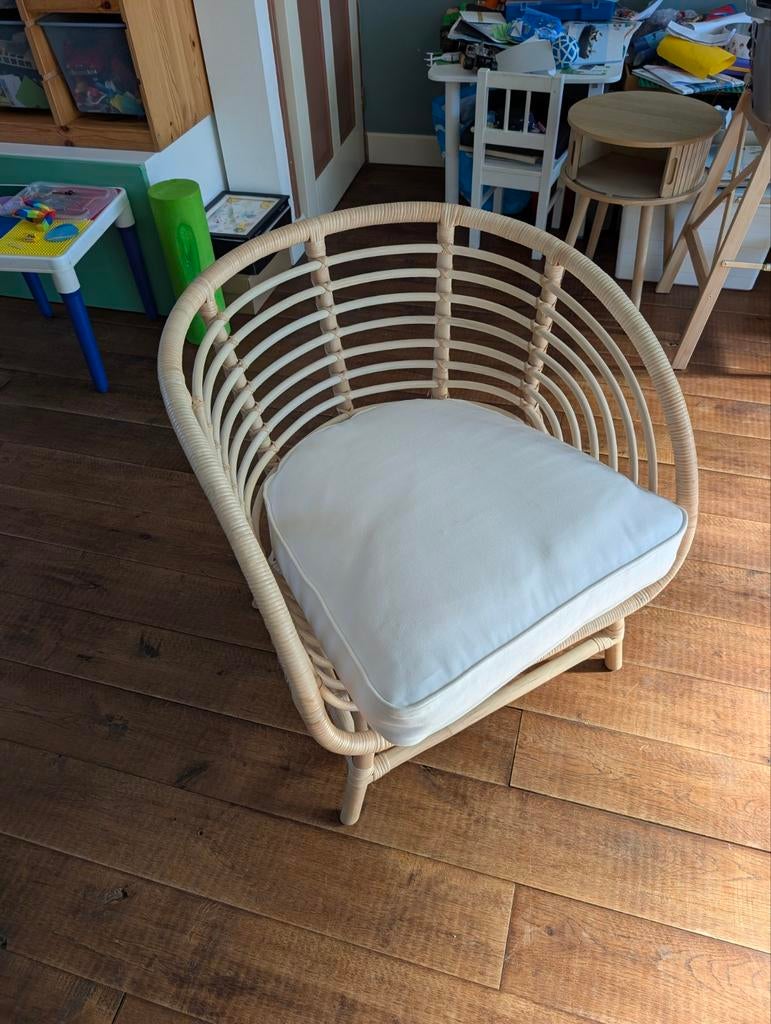 IKEA BUSKBO fauteuil - Zo goed als nieuw, Bohemian, Scandinavisch, Ophalen of Verzenden, Zo goed als nieuw, 75 tot 100 cm