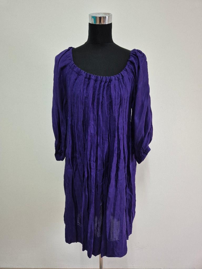 J99 - Paarse Cora Kemperman jurk maat L (1), Maat 38/40 (M), Paars, Ophalen of Verzenden, Zo goed als nieuw