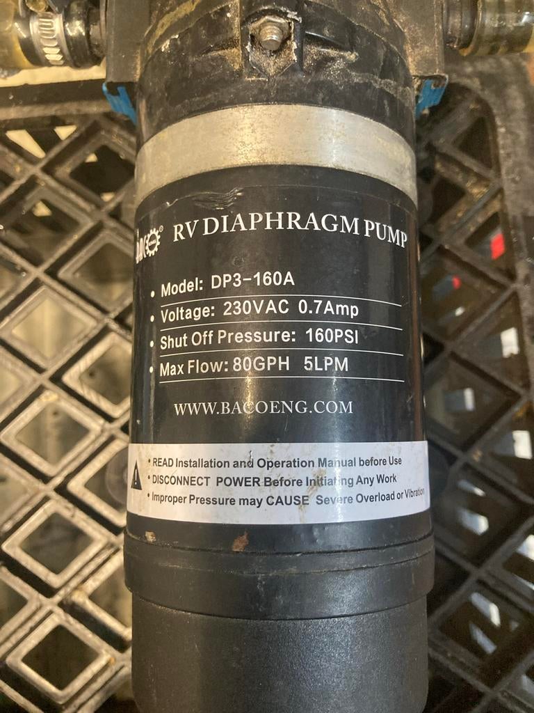 RV Diaphragm Pomp DP3-160A, Ophalen of Verzenden, Gebruikt, Elektrisch, Overige typen