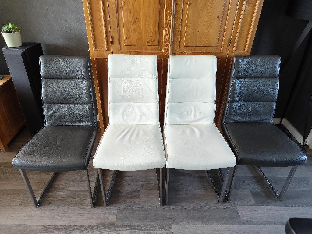 4 LEREN XOOON EETKAMERSTOELEN, Ophalen, Gebruikt, Leer, Vier