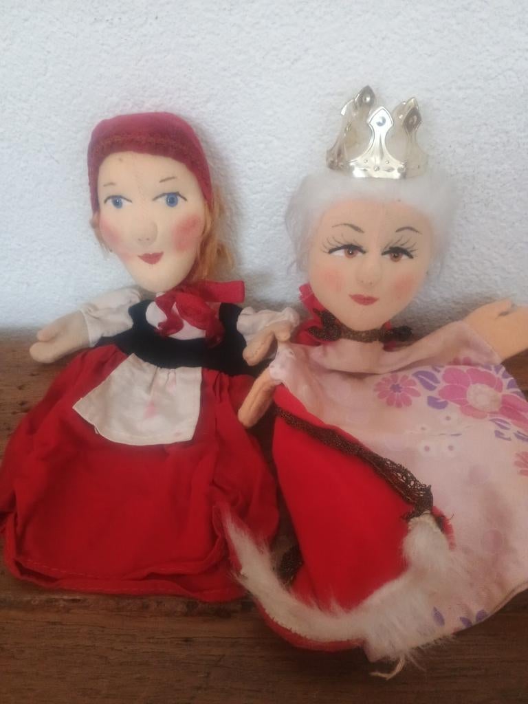 2 vintage KERSA poppenkast poppen, Ophalen of Verzenden, Zo goed als nieuw, Pop