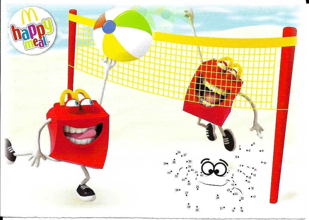 Ansichtkaart	McDonalds	Happy Meal	Volleyball, Verzenden, 1980 tot heden, Ongelopen, Overige thema's