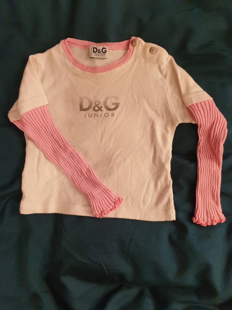 D&G DOLCE&GABBANA junior longsleeve 80 / 86, Ophalen of Verzenden, Gebruikt, Meisje, Shirtje of Longsleeve