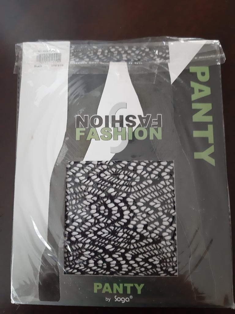 Nieuwe Panty - Zwart Patroon -1 maat, Soga, Maat 36/38 (S), Zwart, Nieuw