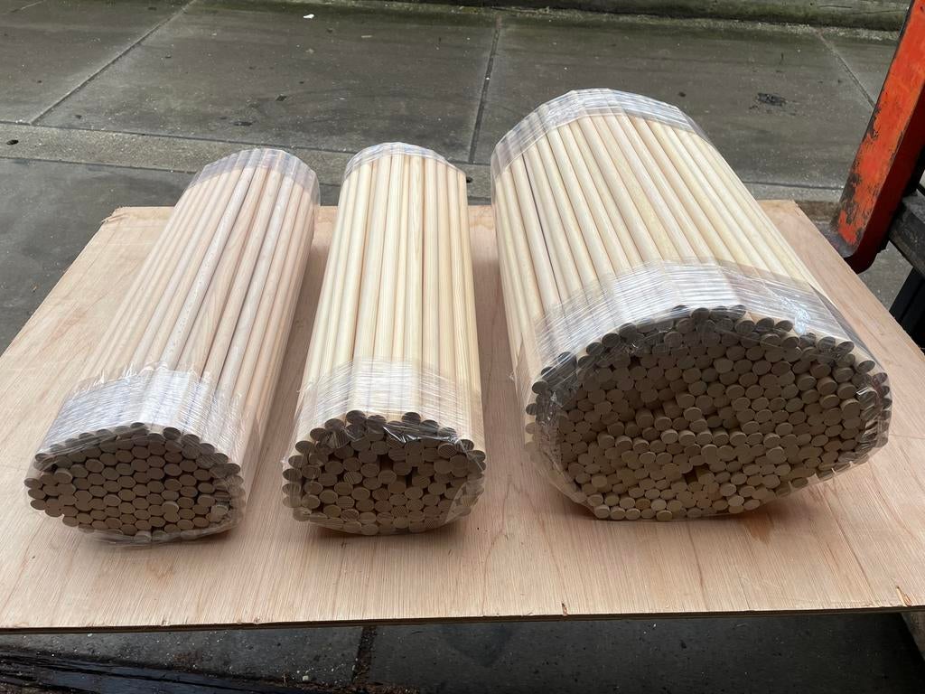 Partij 400x houten stokjes beuken grenen rubberwood, Ophalen, Nieuw